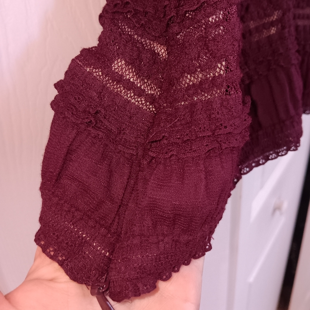 Cinq à Sept Burgundy Off-Shoulder Blouse - Picture 11 of 11
